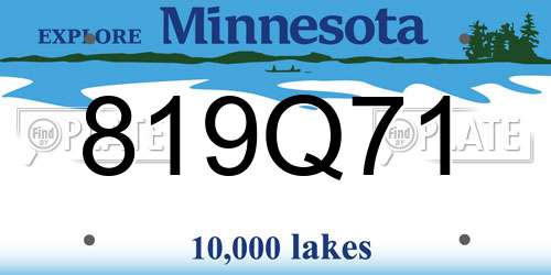 819Q71 Minnesota License Plate