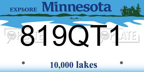 819QT1 Minnesota License Plate