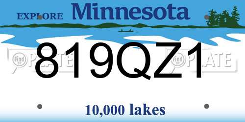819QZ1 Minnesota License Plate