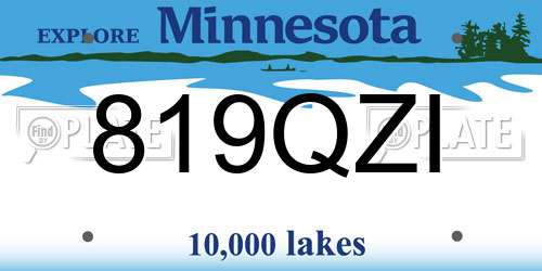 819QZI Minnesota License Plate
