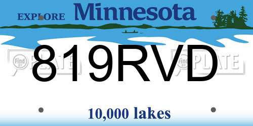 819RVD Minnesota License Plate