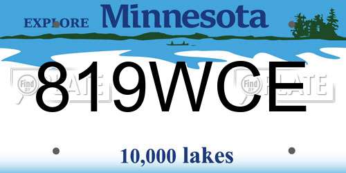 819WCE Minnesota License Plate