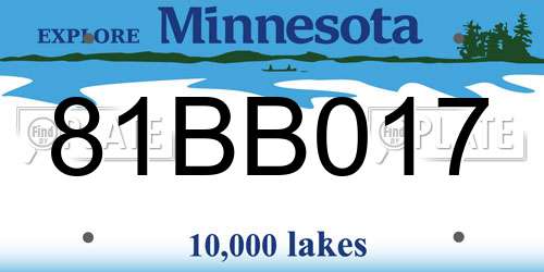 81BB017 Minnesota License Plate
