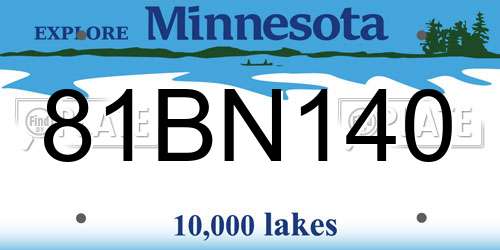 81BN140 Minnesota License Plate
