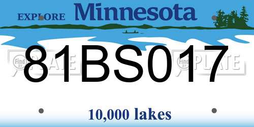 81BS017 Minnesota License Plate