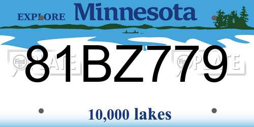 81BZ779 Minnesota License Plate