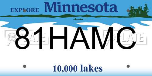 81HAMC Minnesota License Plate