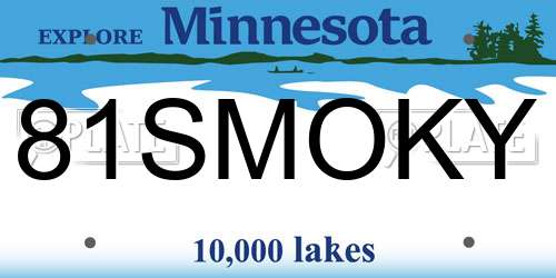 81SMOKY Minnesota License Plate