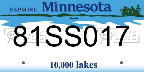 81SS017 Minnesota License Plate