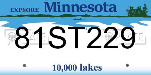 81ST229 Minnesota License Plate