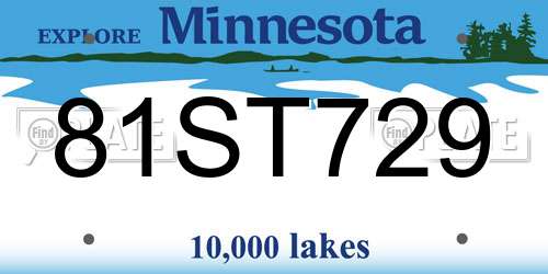 81ST729 Minnesota License Plate
