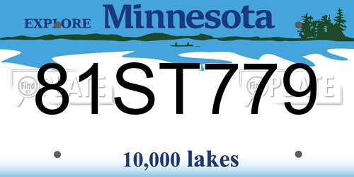 81ST779 Minnesota License Plate