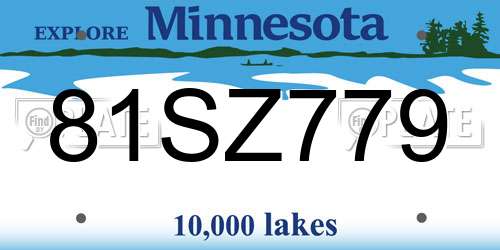81SZ779 Minnesota License Plate