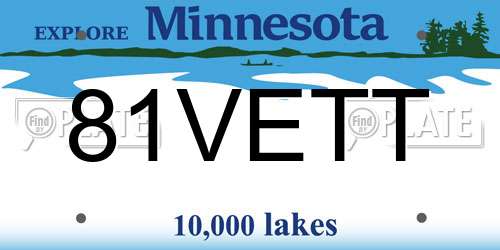 81VETT Minnesota License Plate