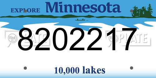 8202217 Minnesota License Plate
