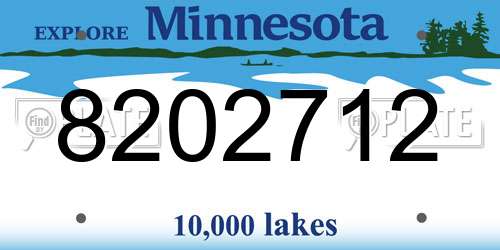 8202712 Minnesota License Plate