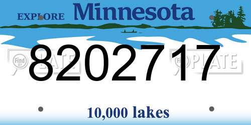 8202717 Minnesota License Plate