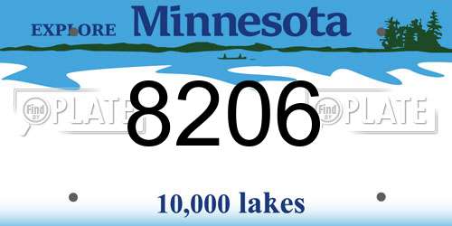 8206 Minnesota License Plate