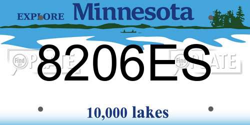 8206ES Minnesota License Plate