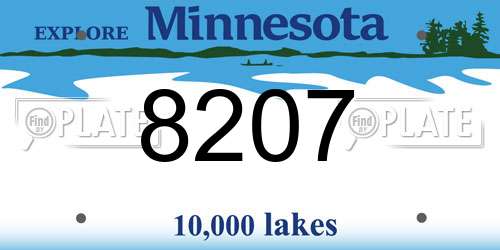 8207 Minnesota License Plate