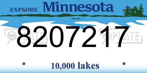 8207217 Minnesota License Plate