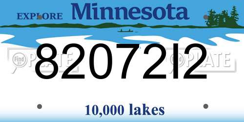 82072I2 Minnesota License Plate
