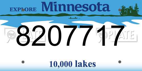 8207717 Minnesota License Plate