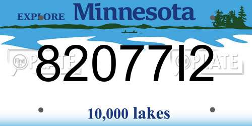 82077I2 Minnesota License Plate
