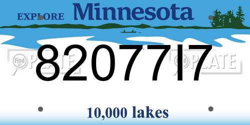 82077I7 Minnesota License Plate