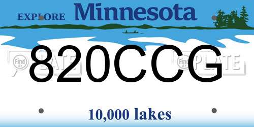 820CCG Minnesota License Plate