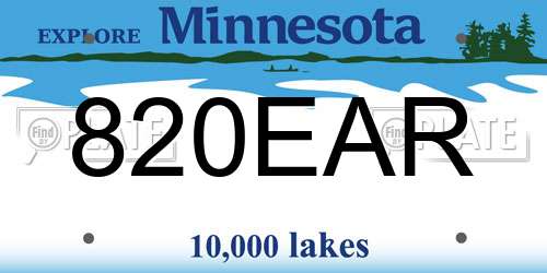 820EAR Minnesota License Plate