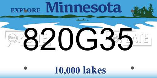 820G35 Minnesota License Plate
