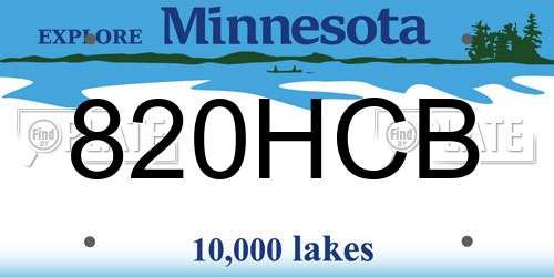 820HCB Minnesota License Plate