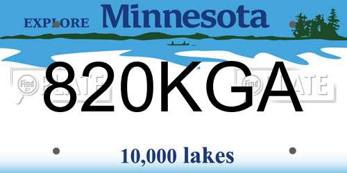 820KGA Minnesota License Plate