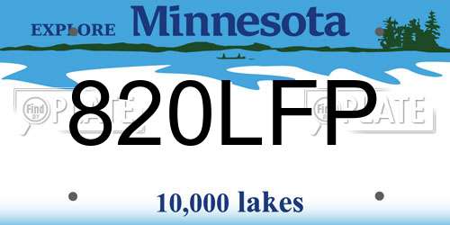 820LFP Minnesota License Plate