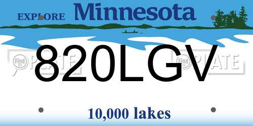 820LGV Minnesota License Plate