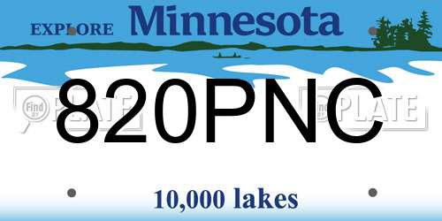 820PNC Minnesota License Plate