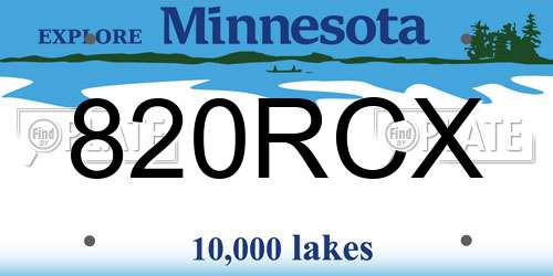 820RCX Minnesota License Plate