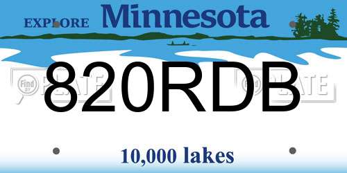 820RDB Minnesota License Plate