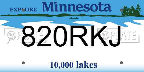 820RKJ Minnesota License Plate
