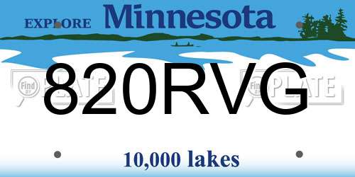 820RVG Minnesota License Plate