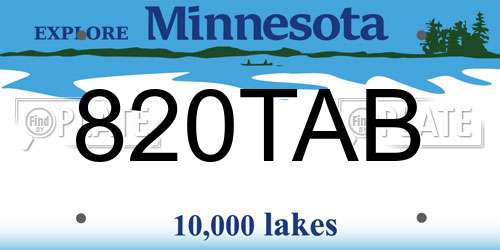 820TAB Minnesota License Plate