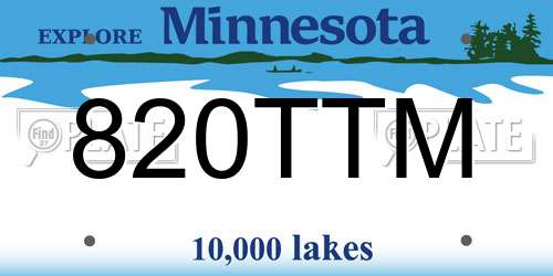820TTM Minnesota License Plate