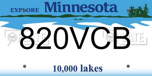 820VCB Minnesota License Plate
