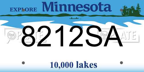 8212SA Minnesota License Plate