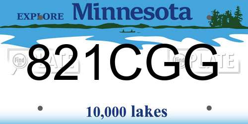 821CGG Minnesota License Plate