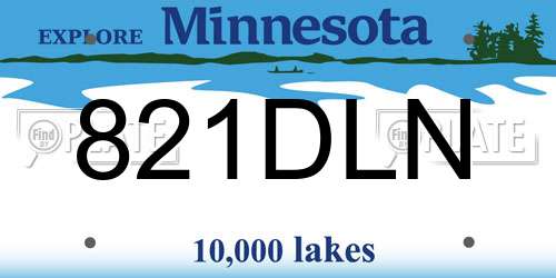 821DLN Minnesota License Plate