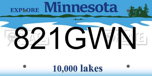 821GWN Minnesota License Plate