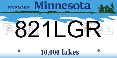821LGR Minnesota License Plate