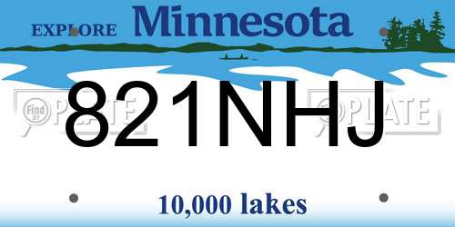 821NHJ Minnesota License Plate